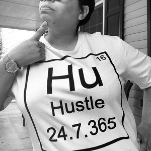 NEW - White Hustle Graphic Print T-Shirt